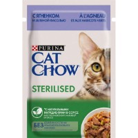Hrană umedă pentru pisici Purina Cat Chow Sterilised Lamb&Peas 26x85g 