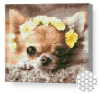 Алмазная мозаика Art Gallery Premium Puppy In A Wreath (BJ1168)