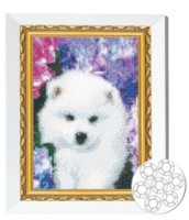 Алмазная мозаика Art Gallery Premium White Fluffy Puppy (JS27508)