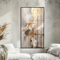 Pictură ArtShop Abstract Waves Golden, Beige & White 50x75cm (PA379-M)