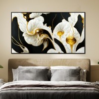 Pictură ArtShop Black & White Lines With Gold 70x35cm (PA359-L-L)