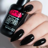 Gel-lac de unghii PNB 023 Dark Black 8ml imaginea #2 — magazin online Desire.md