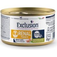 Hrană umedă pentru pisici Exclusion Renal Phase II Adult Cats Pork & Pea And Rice 85g