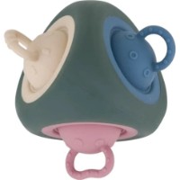 Inel gingival Petite&Mars Sensory Pop-Up Triangle Misty Green 10m+ (584817)