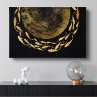 Pictură ArtShop Fish & Golden Abstraction 45x30cm (PA400-XL-PL)