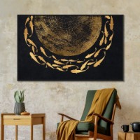 Pictură ArtShop Fish & Golden Abstraction 75x50cm (PA400-M-L)