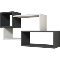 Raft de perete Trendy Afro White Antracit 91x51x20cm imaginea #4 — magazin online Desire.md