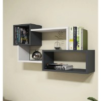 Raft de perete Trendy Afro White Antracit 91x51x20cm