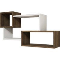 Raft de perete Trendy Afro White Walnut 91x51x20cm imaginea #2 — magazin online Desire.md