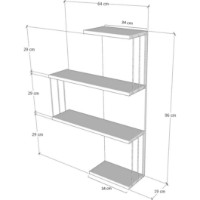 Навесная полка Trendy Cambel Antracit 64x96x19cm фото №3 — интернет-магазин Desire.md