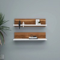 Raft de perete Trendy Raft Walnut/White 60x15x13cm GTR005394 2pcs imaginea #3 — magazin online Desire.md