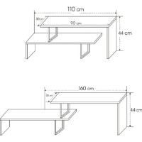 Тумба под ТВ Trendy Ovit Antracit 120x45x30cm фото №3 — интернет-магазин Desire.md