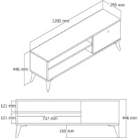 Comodă TV Trendy Retro 1562 120x29.5x44.6cm imaginea #4 — magazin online Desire.md