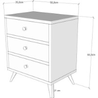 Comodă Trendy Liza White/Walnut 50x68x35cm GTR001671 imaginea #2 — magazin online Desire.md