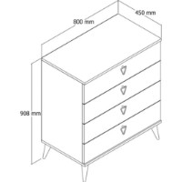 Comodă Trendy Versa-Ce 3616 Oak/White 80x90.8x45cm GTR001677 imaginea #2 — magazin online Desire.md