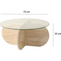 Журнальный столик Trendy Bubble Travertin 75x35x75cm GTR006158 фото №4 — интернет-магазин Desire.md