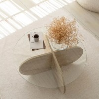 Журнальный столик Trendy Bubble Travertin 75x35x75cm GTR006158 фото №3 — интернет-магазин Desire.md