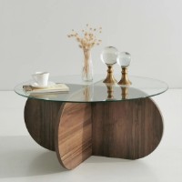 Журнальный столик Trendy Bubble Walnut 75x75x35cm GTR000761 фото №2 — интернет-магазин Desire.md