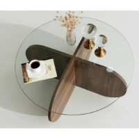 Журнальный столик Trendy Bubble Walnut 75x75x35cm GTR000761 фото №5 — интернет-магазин Desire.md