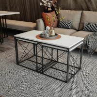 Набор журнальных столиков Trendy Set masuta de cafea Defne - Alb