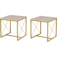 Журнальный столик Trendy Defne Travertin Gold 100x52x50cm фото №5 — интернет-магазин Desire.md