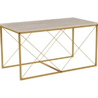 Журнальный столик Trendy Defne Travertin Gold 100x52x50cm фото №7 — интернет-магазин Desire.md