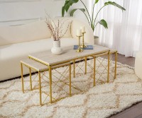 Журнальный столик Trendy Defne Travertin Gold 100x52x50cm