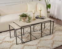 Журнальный столик Trendy Defne Travertin Black 100x52x50cm