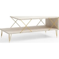 Журнальный столик Trendy Loire Travertin Gold 100x40x50cm фото №3 — интернет-магазин Desire.md