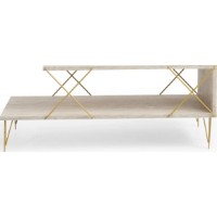 Журнальный столик Trendy Loire Travertin Gold 100x40x50cm фото №4 — интернет-магазин Desire.md