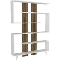 Стеллаж Trendy Rain White Walnut 120x162x20cm фото №3 — интернет-магазин Desire.md