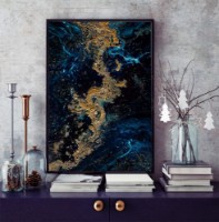 Pictură ArtShop Gold With Blue Paint 40x60cm (PA114-L-L)
