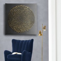 Pictură ArtShop Golden Circle Of Dots 80x80cm (PA219-M-PL)