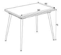 Masă pentru bucătărie Mobiland Lilis 60x76x90 Senkron White imaginea #7 — magazin online Desire.md