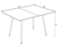 Masă pentru bucătărie Mobiland Lilis 60x76x90 Senkron White imaginea #8 — magazin online Desire.md