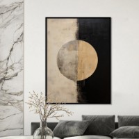 Pictură ArtShop Gray-Yellow Circle 40x60cm (PA437-L-L)