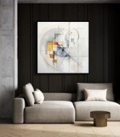 Pictură ArtShop Grey Geometric Abstraction 60x60cm (PA297-L)