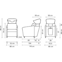 Fotoliu-chiuveta pentru salonul de frumusețe Hairway Domino Black (57009) imaginea #3 — magazin online Desire.md