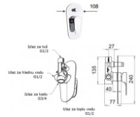 Смеситель для ванны Remer Class Line L09L фото №2 — интернет-магазин Desire.md