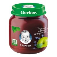 Piure pentru copii Gerber Apple&Blueberry 4m+ 125g
