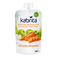 Piure pentru copii Kabrita Apple&Carrot 6+ 100g