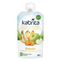 Piure pentru copii Kabrita Banana&Cookies And Apple 8+ 100g