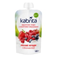 Piure pentru copii Kabrita Wild Berries&Apple 6+ 100g