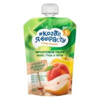 Piure pentru copii Когда Я Вырасту mere/pere/piersici 220g. 5m.+