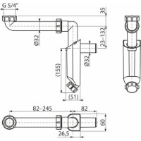 Sifon pentru lavoar Alcaplast A43S-DN32 1 1/4" 32 (126749) imaginea #2 — magazin online Desire.md
