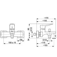 Baterie pentru cadă Armatura Malaga (124013) imaginea #2 — magazin online Desire.md