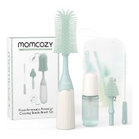 Set îngrijire biberoane Momcozy Push-Press Green (LS002-GE12NB-A)