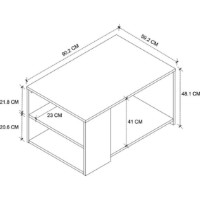 Măsuţă cafea Bofigo 22-50-21 Pine/White imaginea #2 — magazin online Desire.md