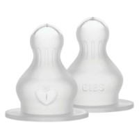 Tetină pentru biberon BIBS Bottle Silicone Nipple 2 Pack Slow (5000011)