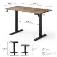 Masa de birou Sense7 Nojo Light 120x60 Dark Brown imaginea #2 — magazin online Desire.md